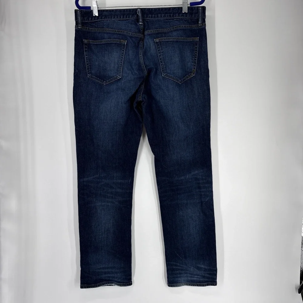 Banana Republic Slim Straight Jeans Mens 34 Blue Stretch Denim